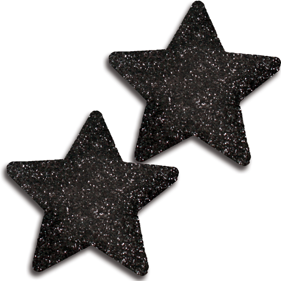 Star Glitter Pasties - 31525 Black - Click Image to Close