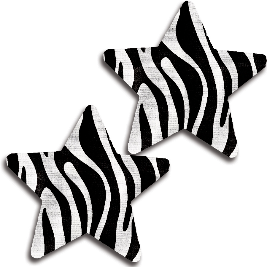 Zebra Stripes Stars Pasties - 31531 Black-White