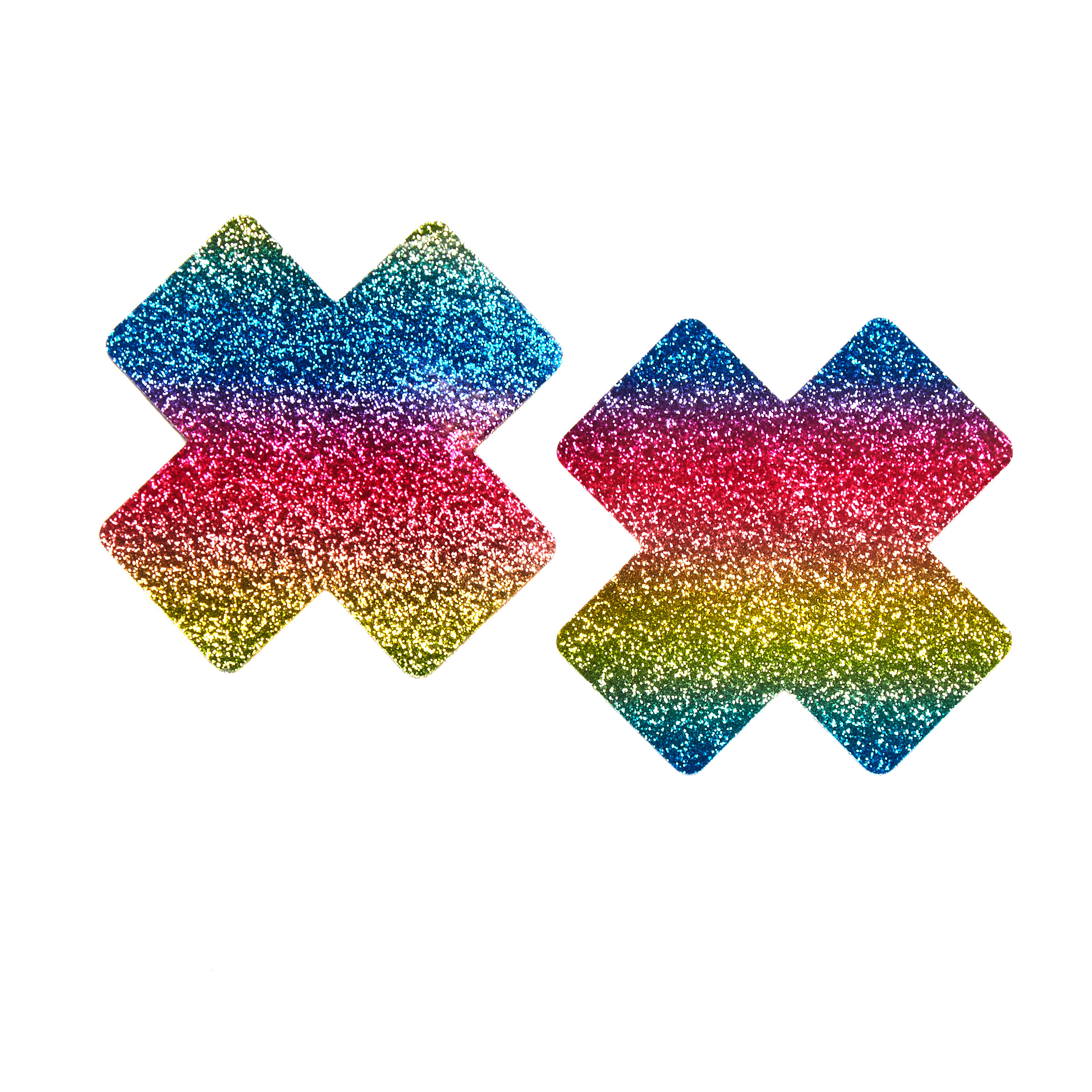 Rainbow Glitter Cross Pasties - 31540 Rainbow - Click Image to Close