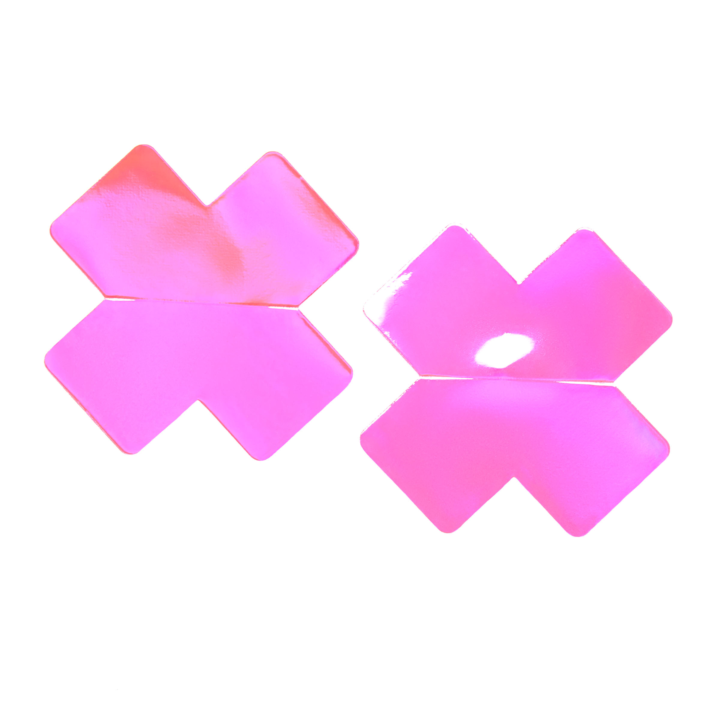 Holographic Cross Pasties - 31547 Pink