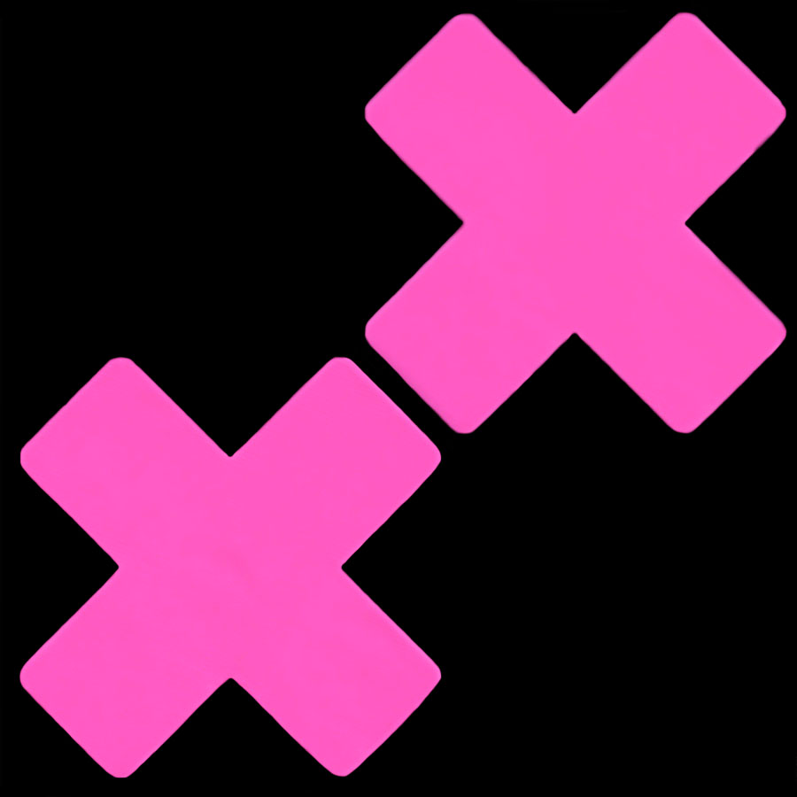 Glow In The Dark Cross Pasties - 31548 Pink - Click Image to Close