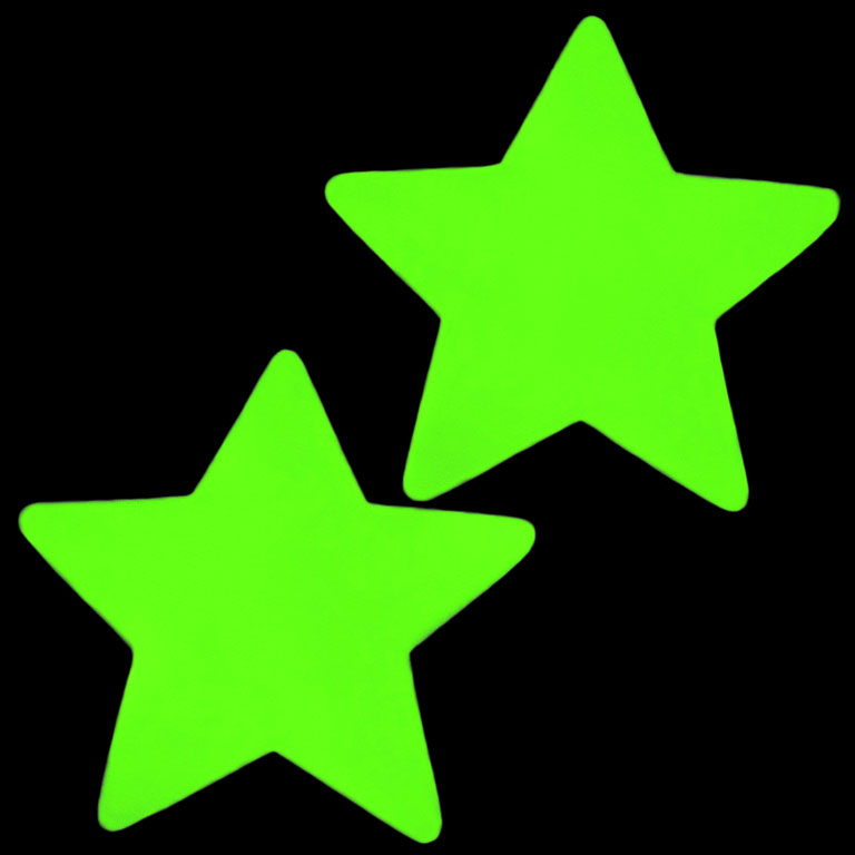 Glow In The Dark Star Pasties - 31549 Green - Click Image to Close