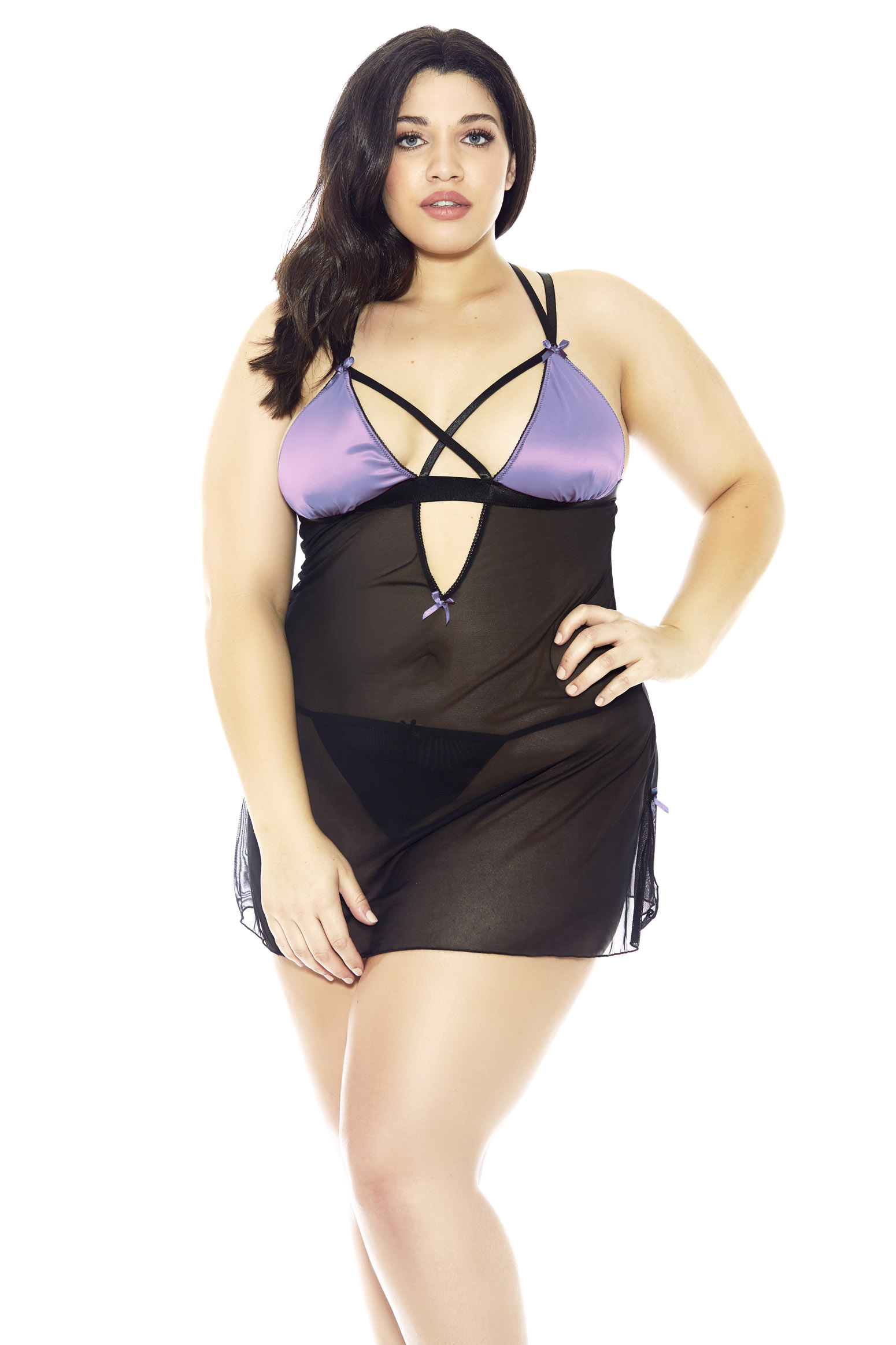 Cordelia Babydoll - 33011X Purple-Black