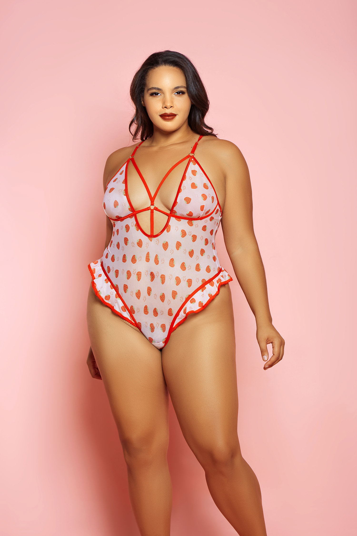 Strawberry Fields Teddy - 35165X Pink-Red - Click Image to Close