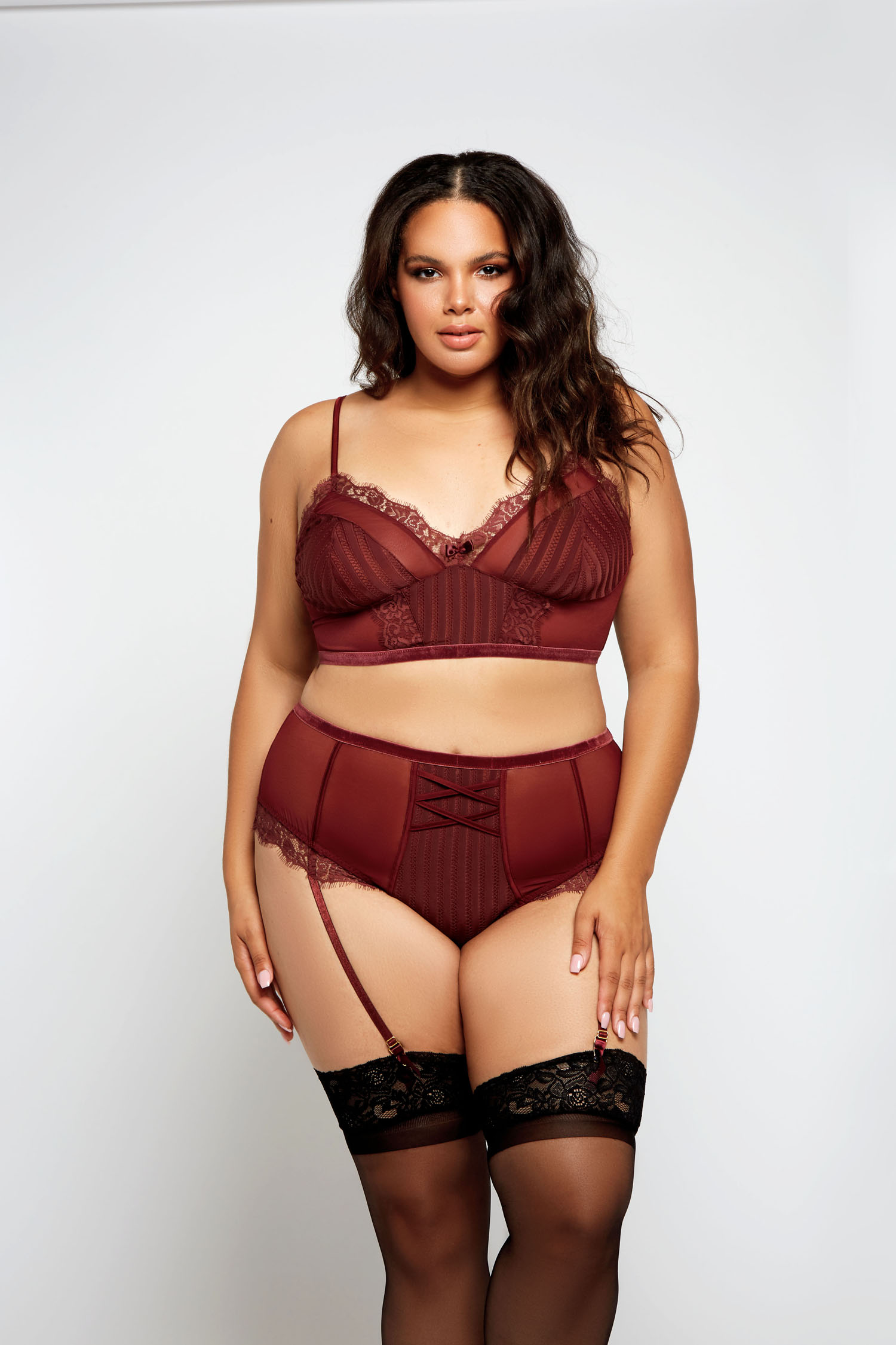 Selena Bra Set - 7710X Burgundy - Click Image to Close