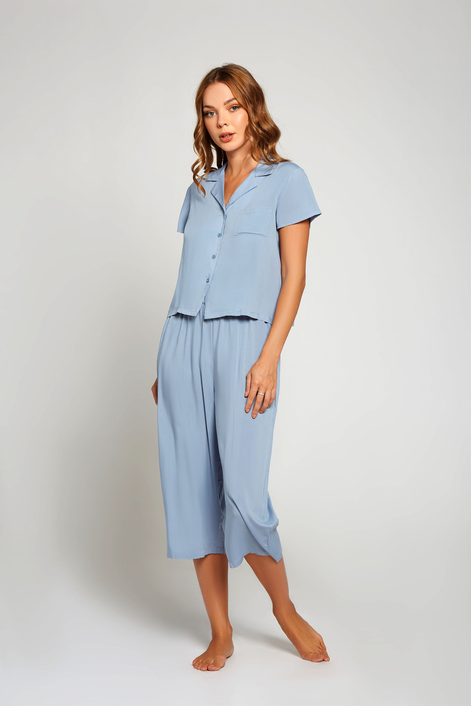 Renee Pajama Top - 78075 Blue - Click Image to Close