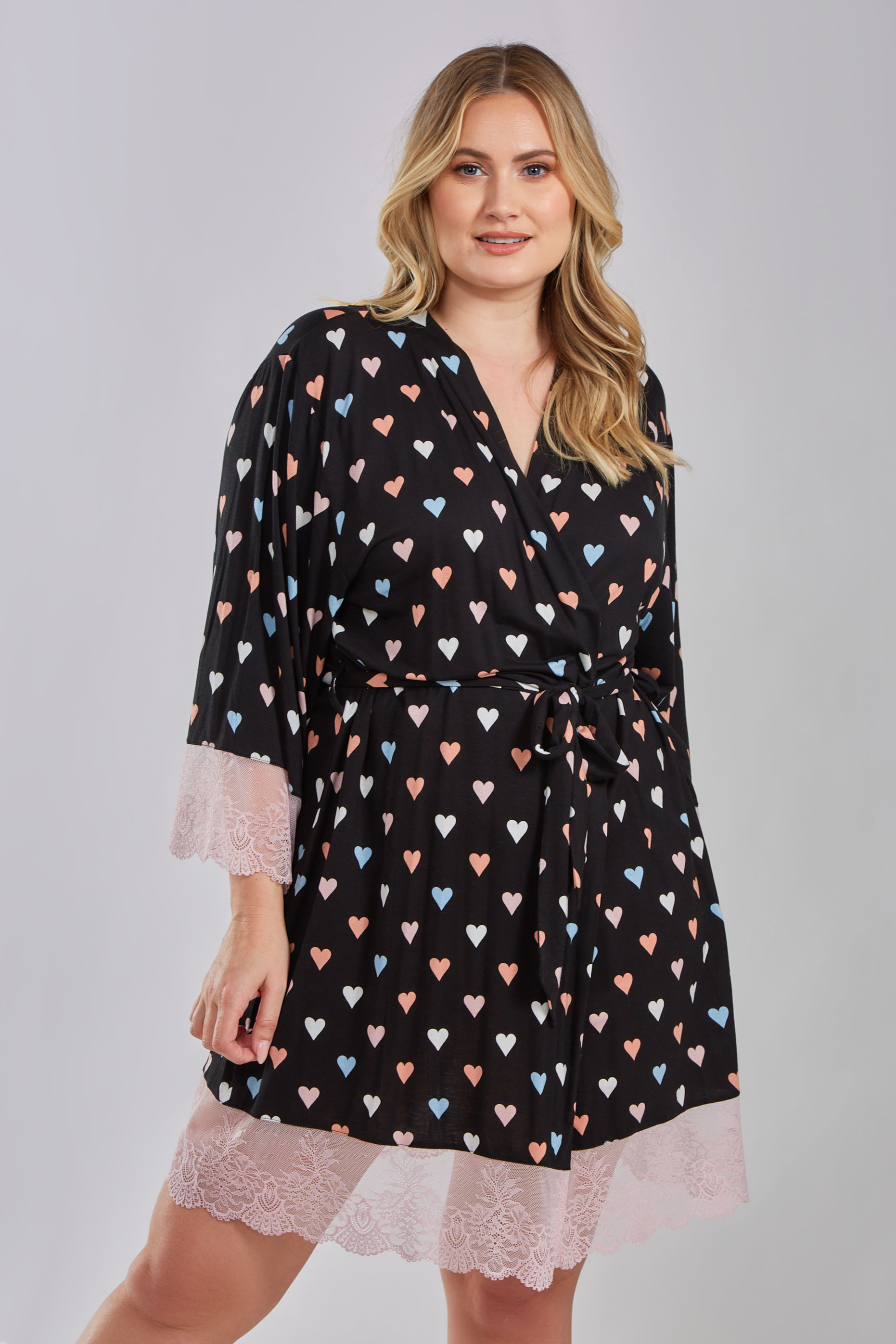 Aimee Robe - 78261X Pink-Black - Click Image to Close