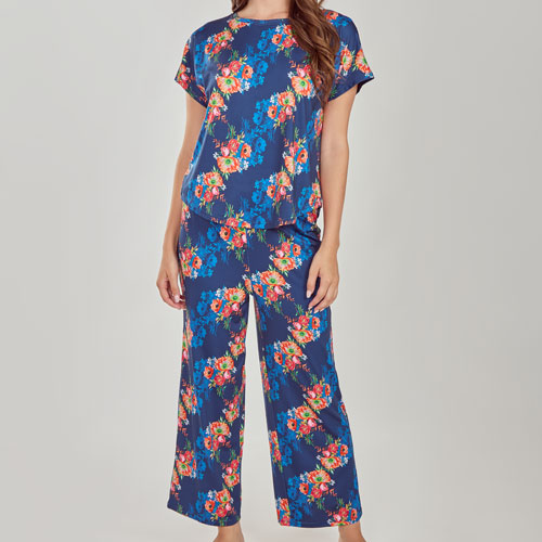 Elsia Short Sleeve Pants Set - 78349 Blue