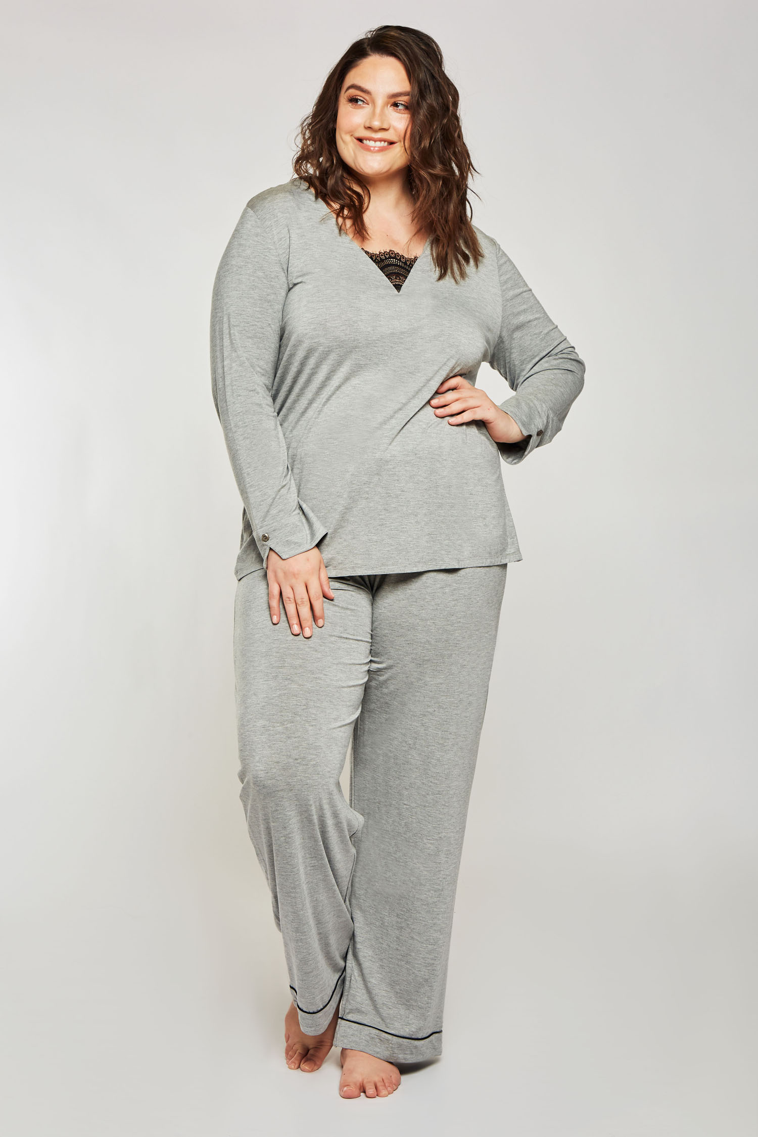 Rhea Pajama Set - 7885X Gray - Click Image to Close