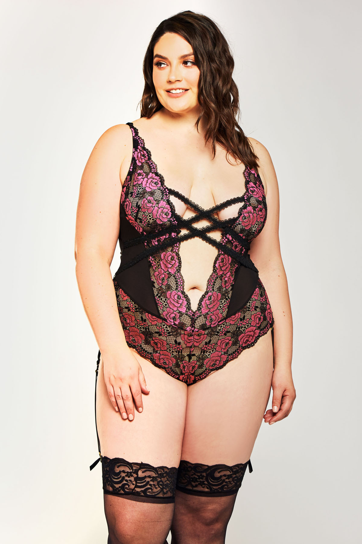 Shirina Teddy - 8582X Fuchsia-Black - Click Image to Close