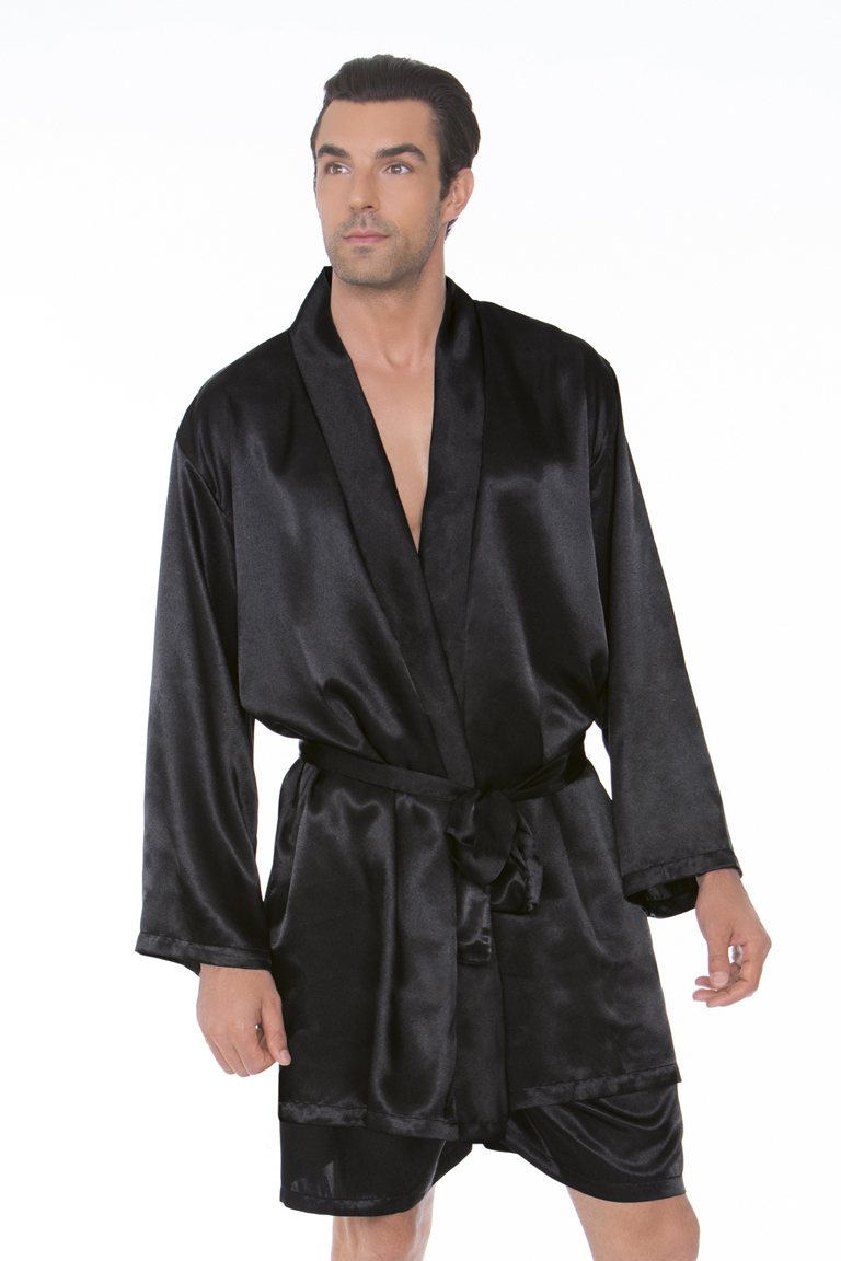 Men’s Satin Robe with Matching Sash - 8800