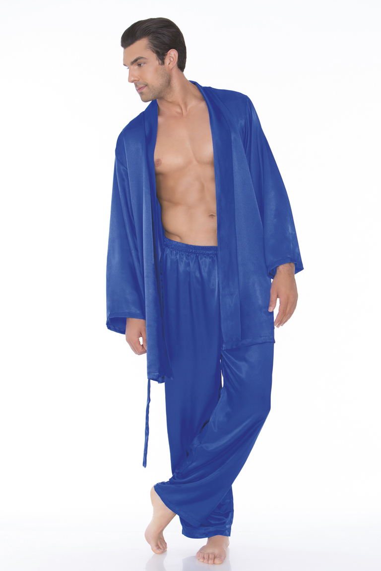 Men’s Satin Robe with Matching Sash - 8800